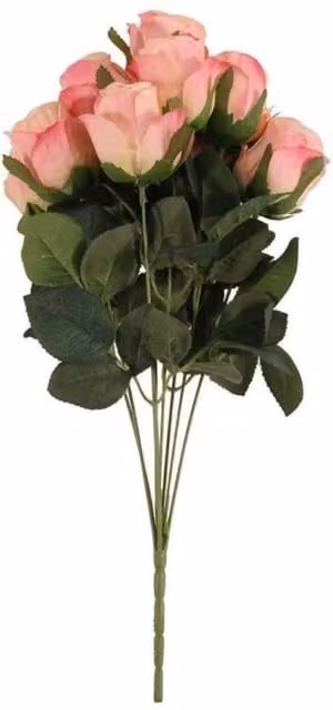 KDMD Camelot Rose Bud Pink Floral Decoration with 9 Heads