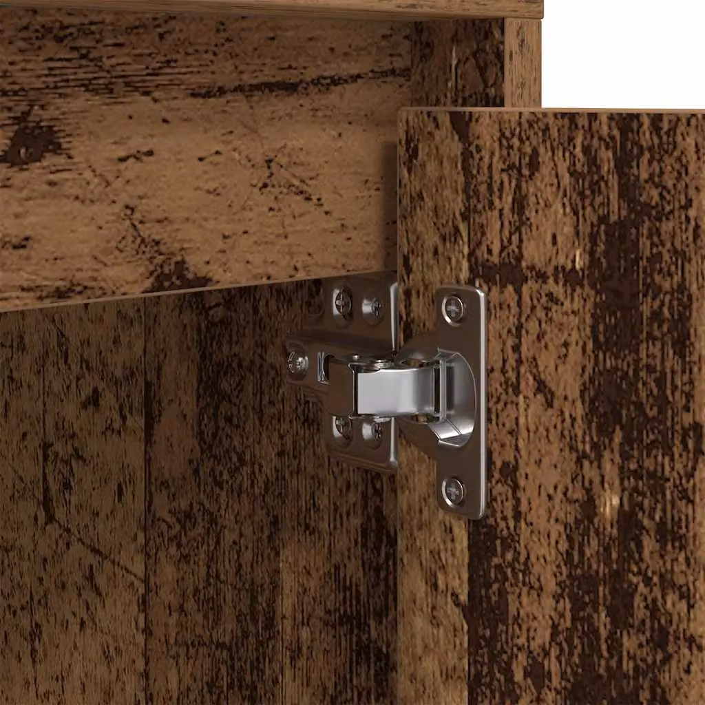 Berkfield Home Bedside Cabinet with Integrated LED Lights in Old Wood, W/D/H: 38 x 34 x 50 cm – 6