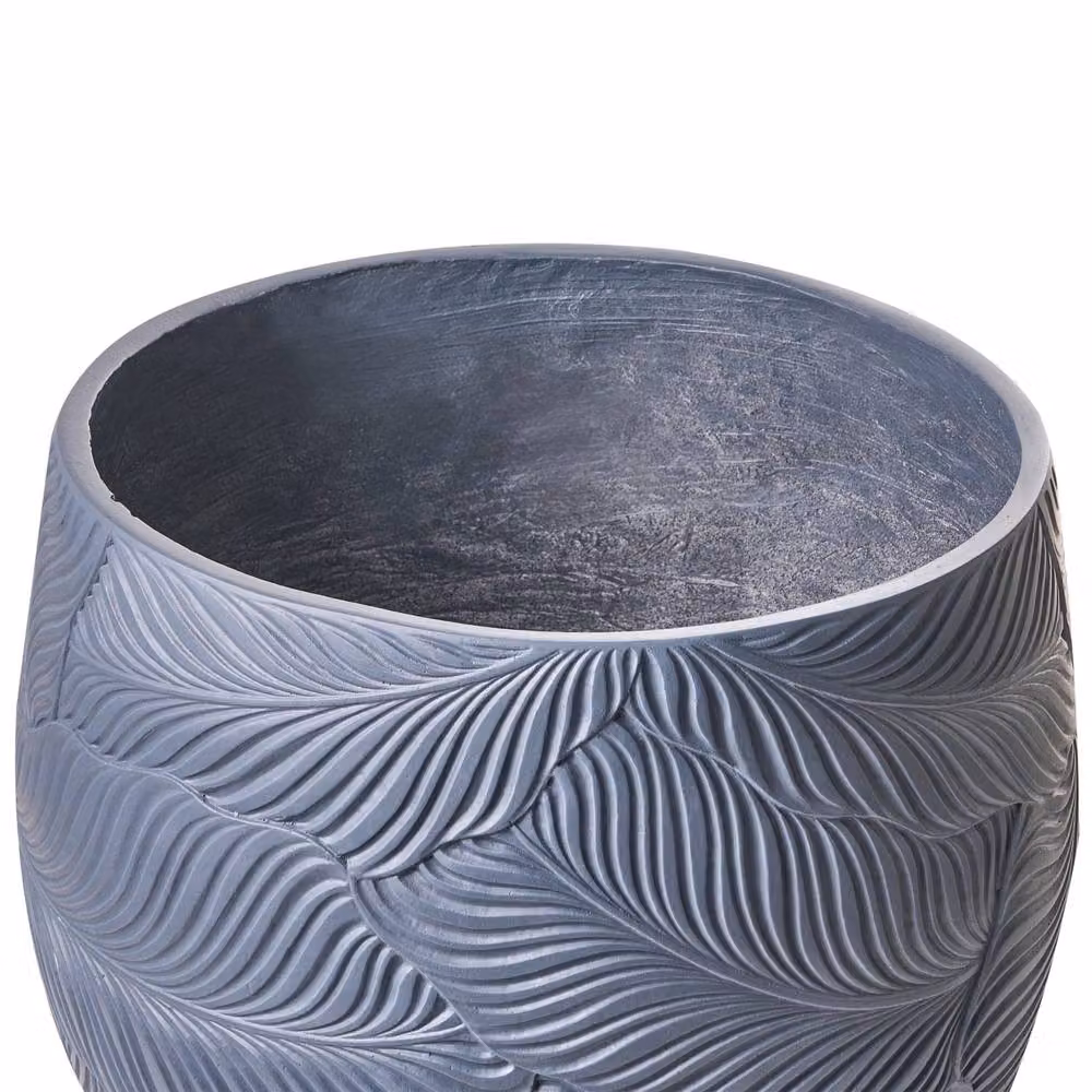 Wyld and Coco Grey Fibre Clay Leaf Pattern Planter Tub, 47 cm – 4