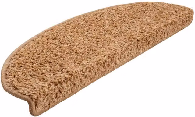 Berkfield Home Decorative Carpet Stair Treads, 15 Pieces, Beige, W: 65 cm, D: 21 cm, H: 4 cm