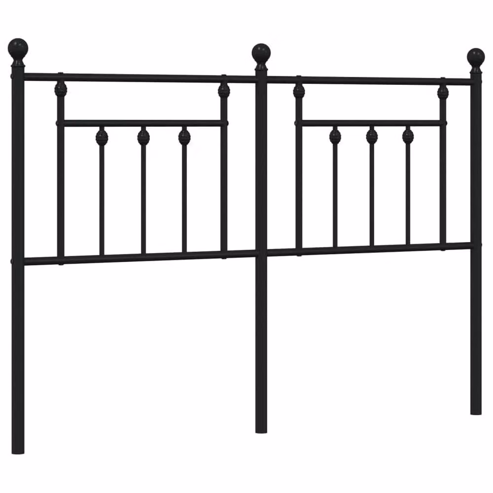 Berkfield Home Classic Metal Headboard in Black, 140 cm – 2