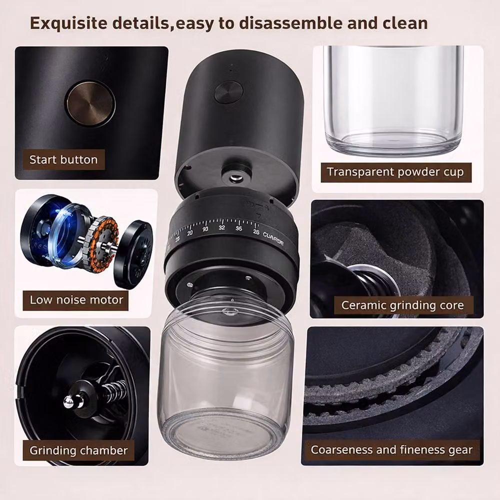 Dragodirect Rechargeable Electric Conical Burr Coffee Bean Grinder in Black – 5