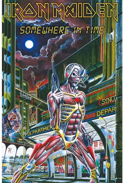 Iron Maiden Somewhere In Time Multicolour Textile Poster