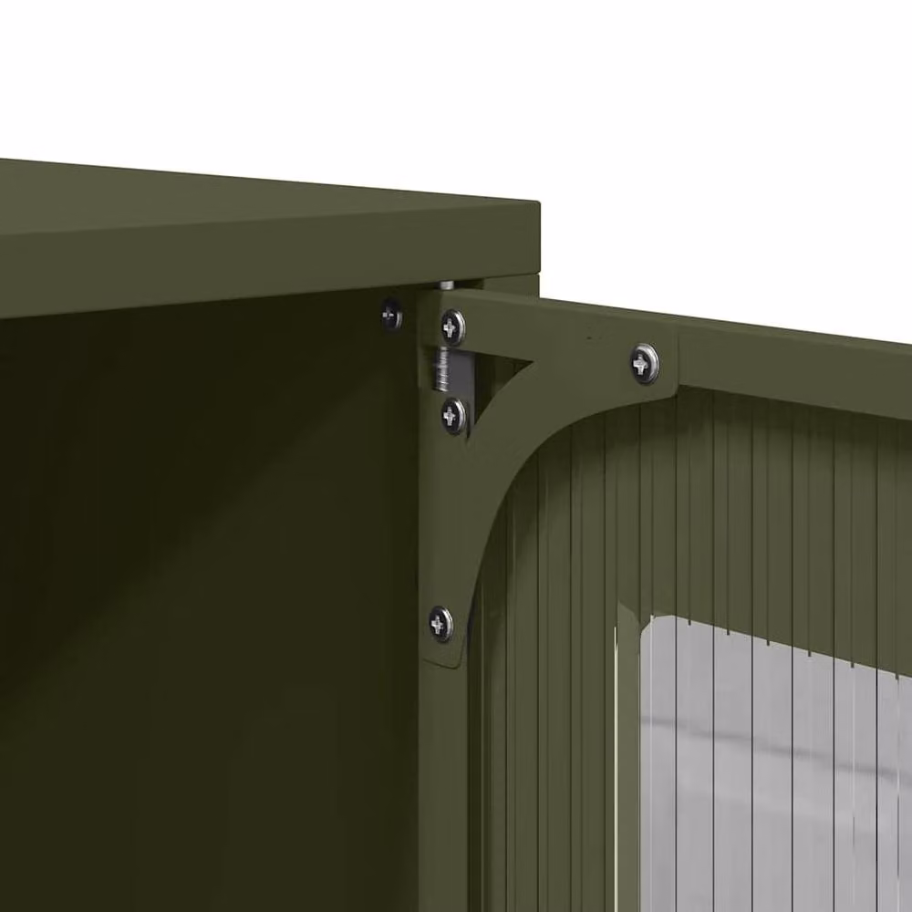 Berkfield Home Metal TV Cabinet in Olive Green, W: 68 cm, D: 39 cm, H: 60.5 cm – 7