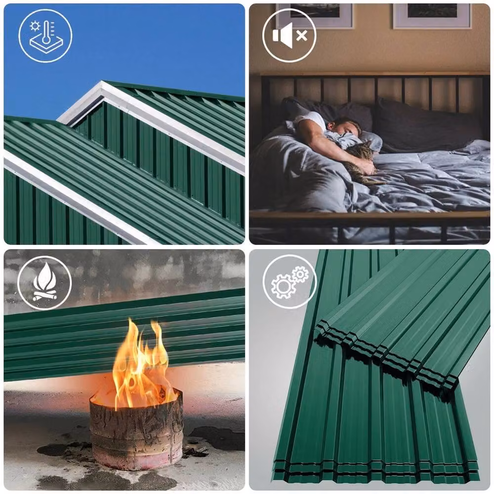 PAWNORA Mondeer Corrugated Green Steel Metal Roof Sheets – 4