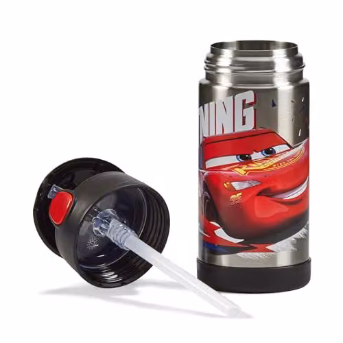 Thermos Disney Cars FUNtainer Stainless Steel Kids Straw Bottle, Multicolour, 355ml – 2