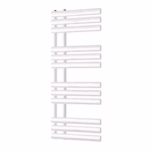 Bathroom Kingdom Chisa White Designer Flat Panel Heated Towel Rail, H 113 cm x W 50 cm
