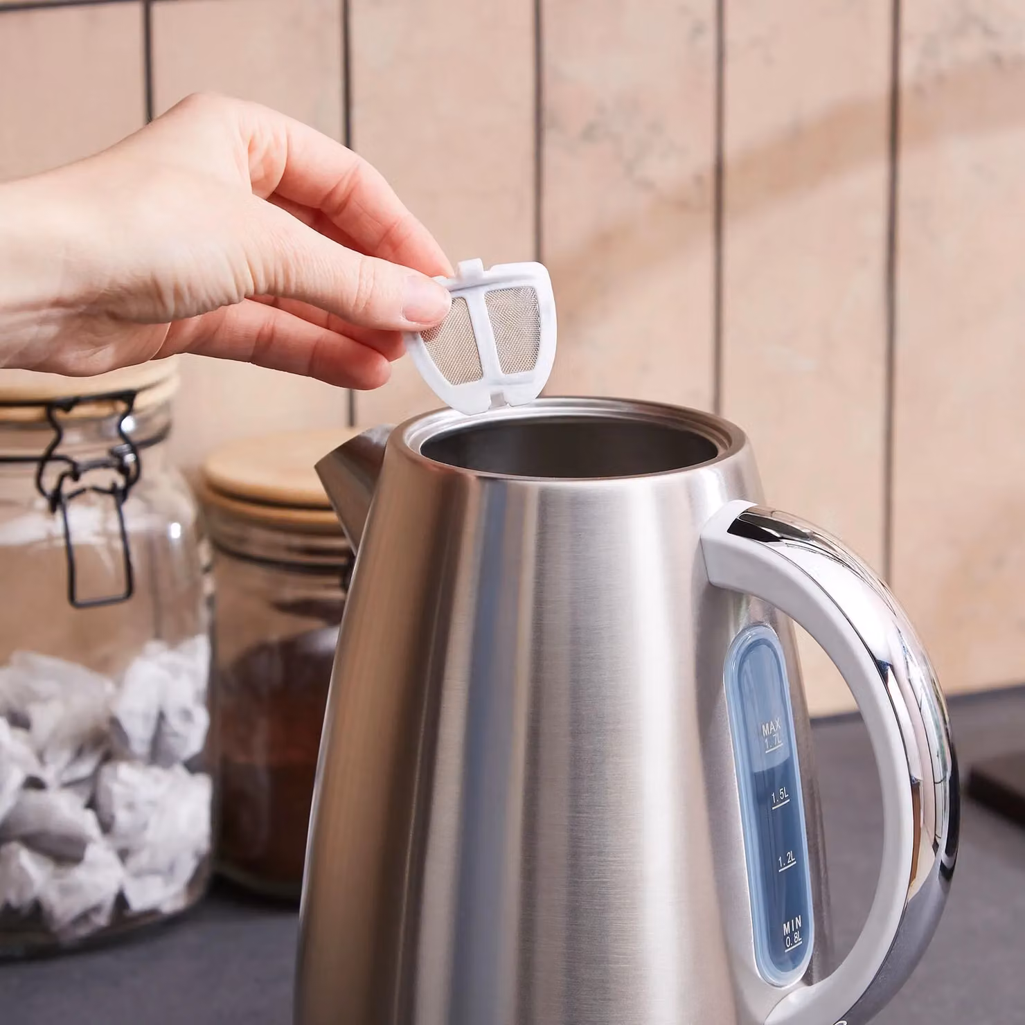 Morphy Richards Mexborough 1.7L Stainless Steel Jug Kettle in White and Silver – 5