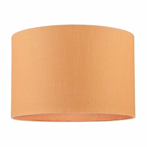 Happy Homewares Circular Textured Linen Fabric Lamp Shade in Peach and Beige, W: 30 cm, H: 20 cm – 1