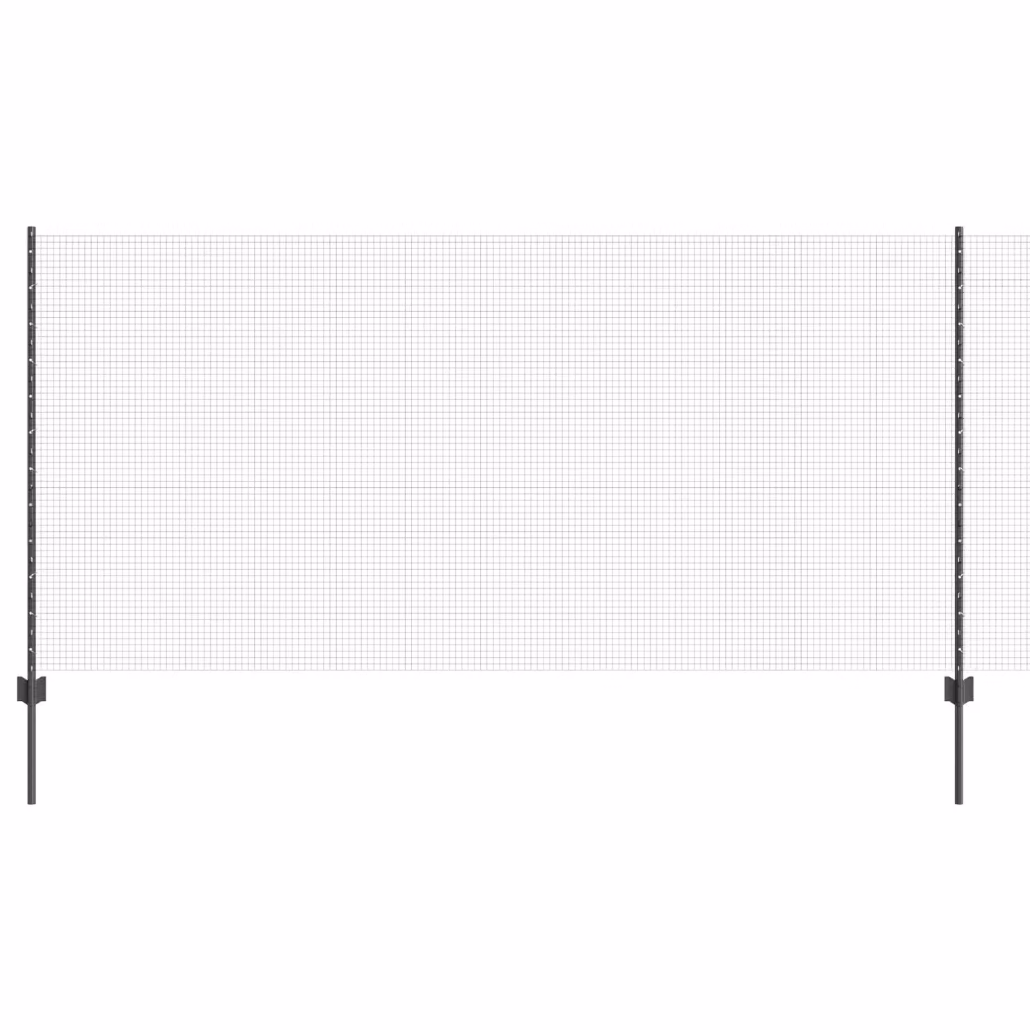 Berkfield Home Grey Powder-Coated Steel Welded Wire Fence with 10 U-Profile Posts, W: 10 m, H: 1.2 m – 2