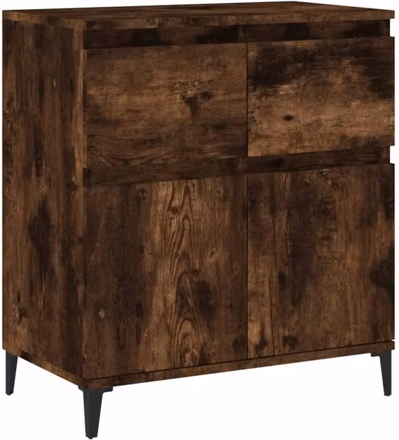 Berkfield Home Smoked Oak Sideboard in Brown, W/D/H: 60 x 35 x 70 cm