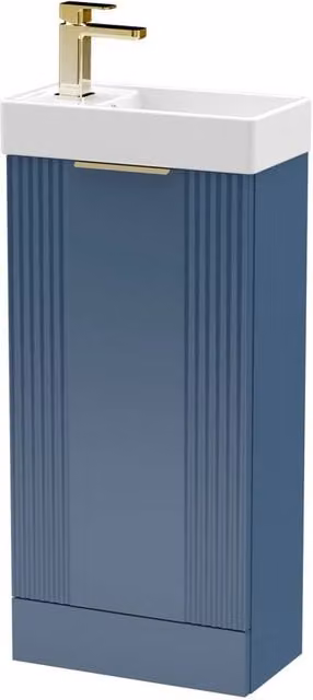 Balterley Blue Retro Freestanding Bathroom Vanity Unit with Soft Close Hinged Doors W/D/H: 40 x 40 x 40 cm