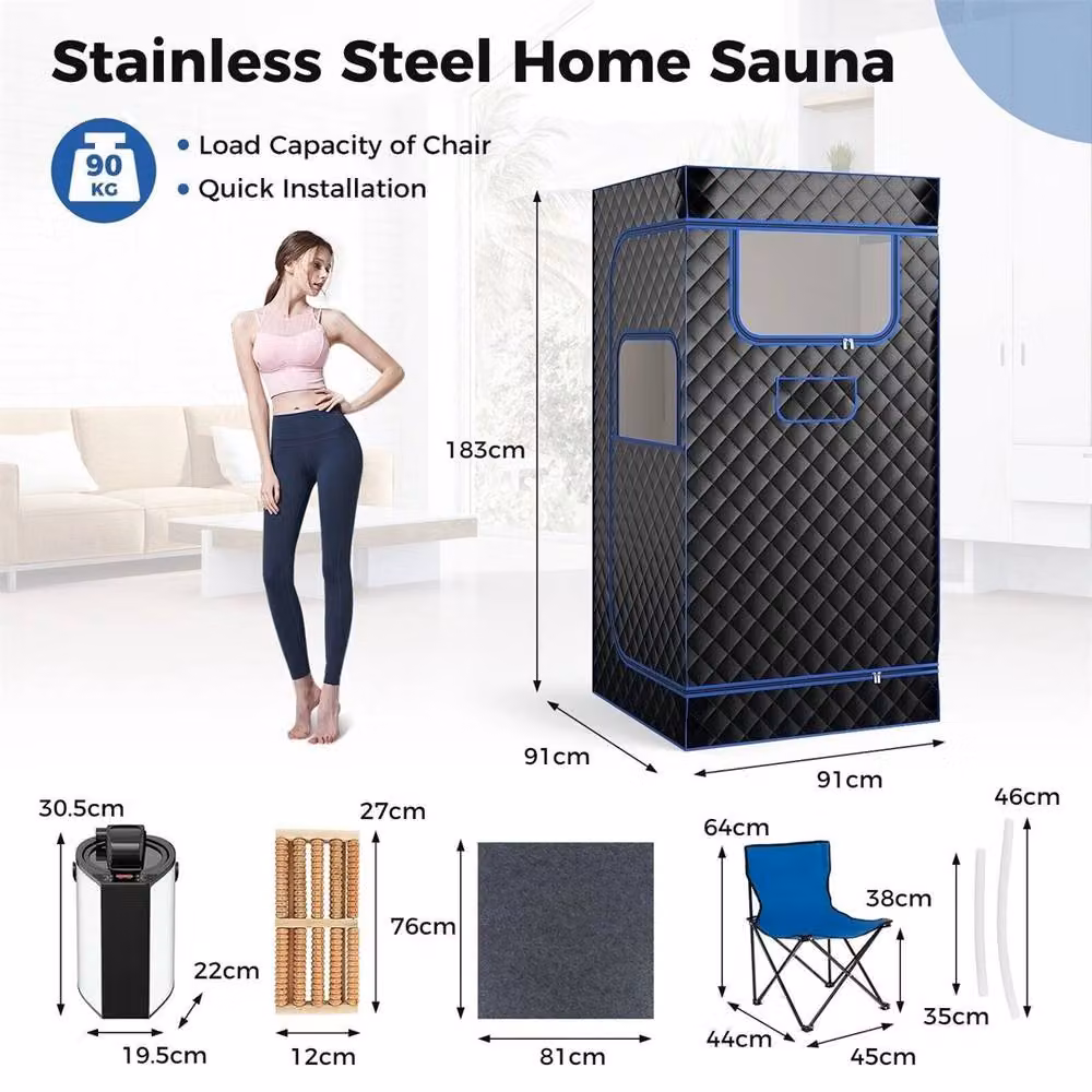 Nordara Portable Full Body Steam Sauna Box with 3L Generator in Black – 2