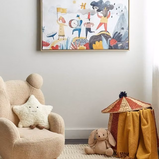 Wyld and Coco Kids Canvas Print Illustration in Multicolour with MDF Frame, W: 60 cm, H: 90 cm – 1