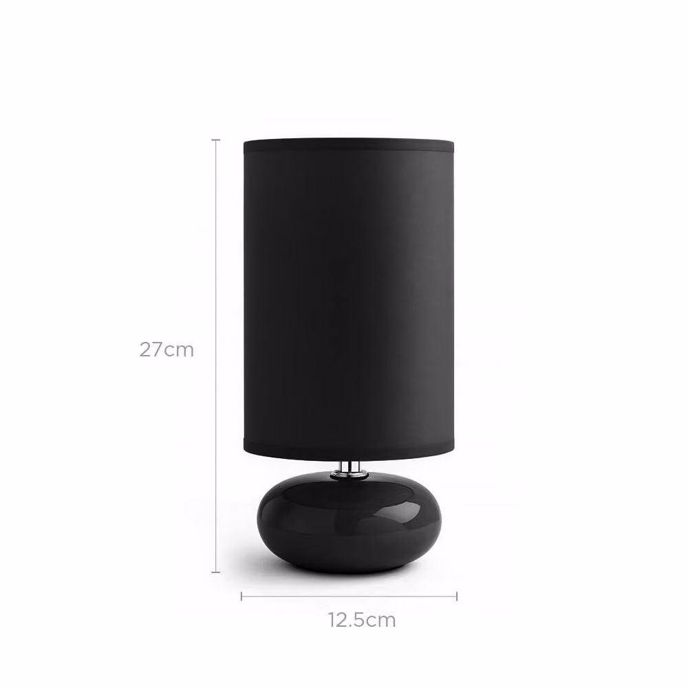 Voltico Pebble Table Lamp in Beige with Fabric Shade – 3