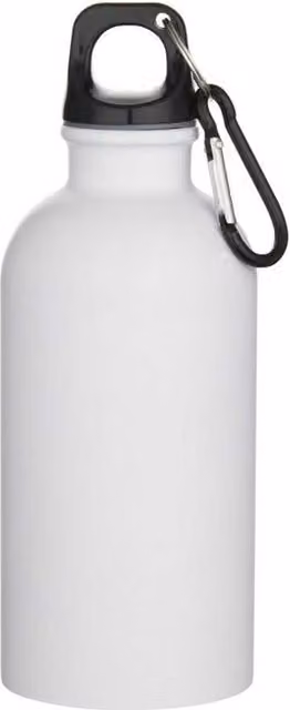 Floso Oregon Matte Stainless Steel Carabiner Water Bottle, 400ml, White