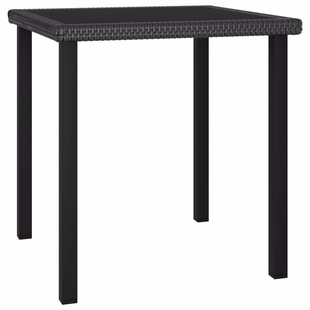 Berkfield Home 5 Piece Modern Poly Rattan Outdoor Dining Set in Black – 3