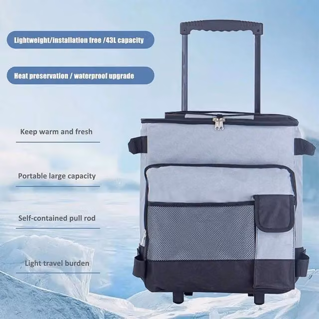 EONLION 43L Portable Travel Cool Box in Grey