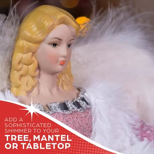 The Christmas Workshop 71109 Angel Tree Topper in Pink and White – 4