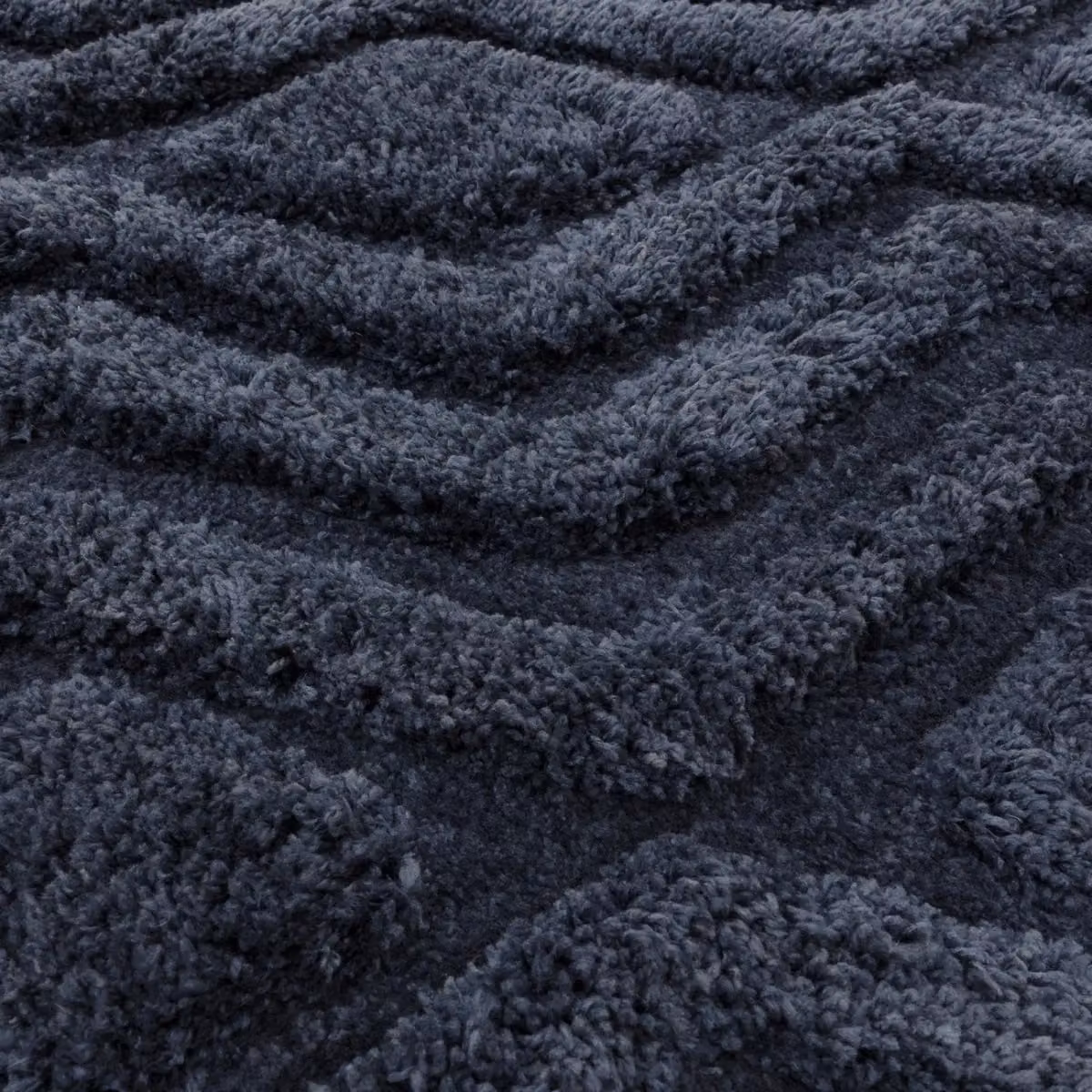 The Rug Shop UK Blue Modern Geometric Hand Made Shaggy Area Rug W: 200 cm, D: 290 cm – 2