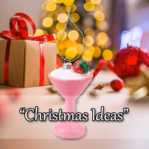 VFM e-Store Glitter Cocktail Christmas Tree Hanging Ornament in Red and Pink, W/D/H: 11 x 6.5 x 6.5 cm – 5