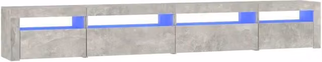 Berkfield Home Modern TV Cabinet with LED Lights in Concrete Grey, W: 270 cm, D: 40 cm, H: 40 cm