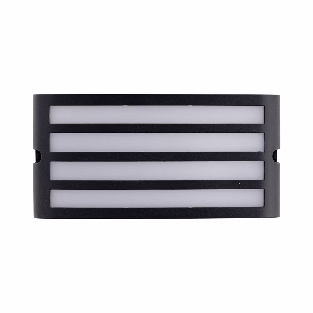 First Choice Lighting Pluto Anthracite Aluminium Outdoor Louvered Wall Light in Black – 2