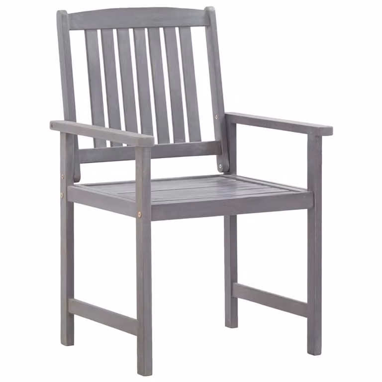 Berkfield Home 5 Piece Outdoor Dining Set in Grey Solid Acacia Wood