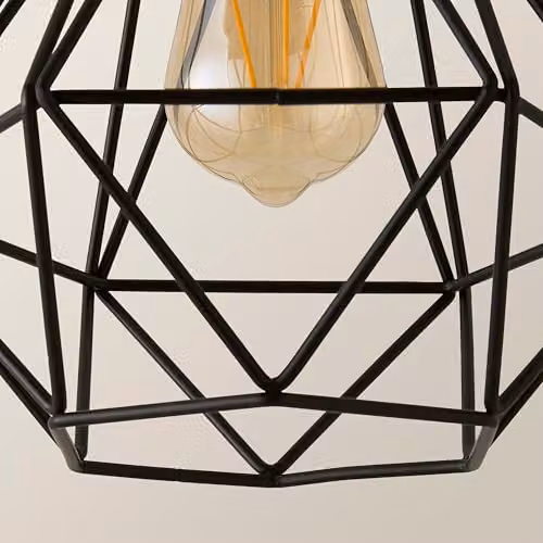 MiniSun Retro Style Black Metal Basket Pendant Ceiling Light Shade, Shade Width: 23.5 cm – 4