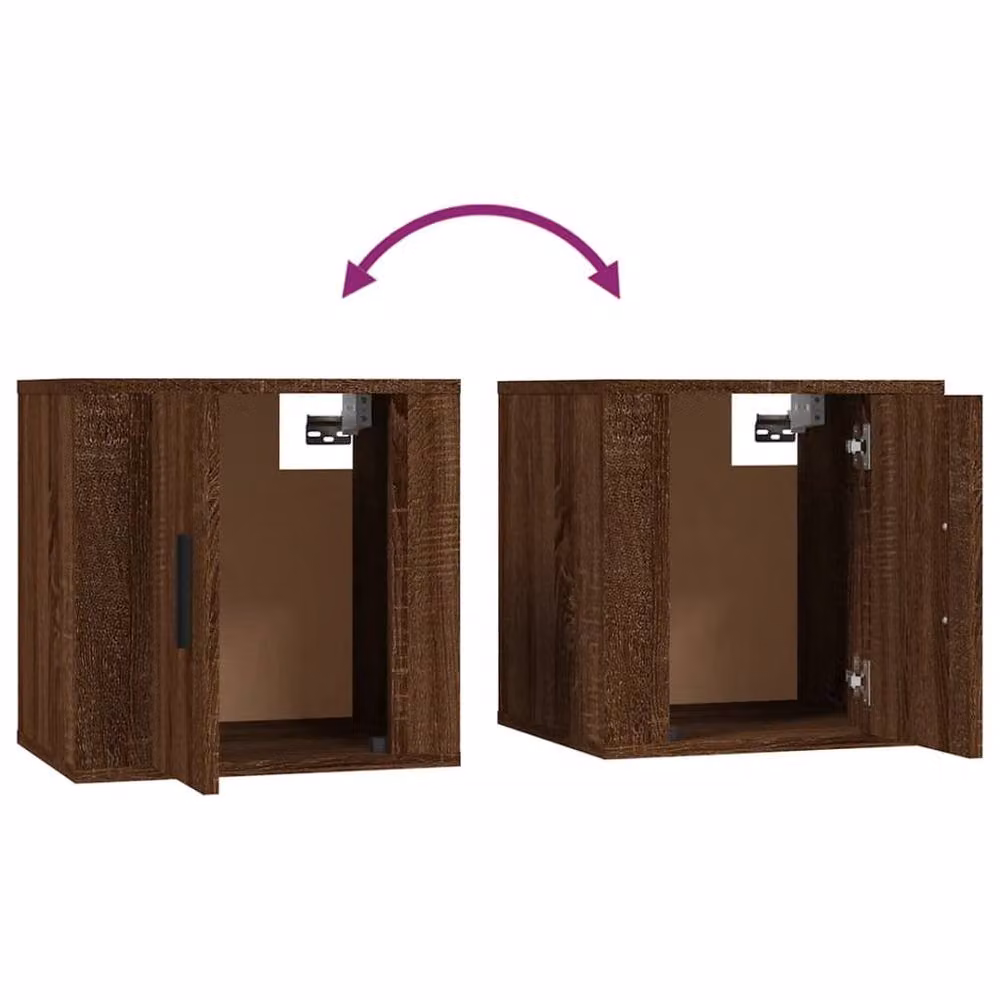 Berkfield Home Wall Mounted TV Cabinets, 2 Pack, Brown Oak, W: 40 cm, D: 34.5 cm, H: 40 cm – 5