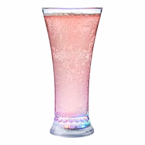 UltraByEasyPeasyStore Set of 8 Water Activated LED Light Up Tumblers, Multicolour and Transparent, 375ml – 2