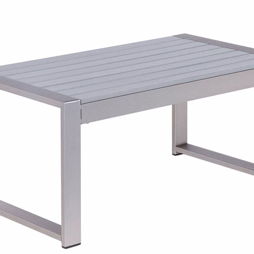 Wyld and Coco Modern Matt Grey Aluminium Outdoor Coffee Table W: 90 cm, D: 50 cm, H: 42 cm – 2
