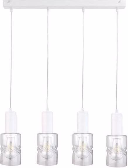 Netlighting Modern Cross Bar Pendant Ceiling Light in White, 60 cm, 4x E27