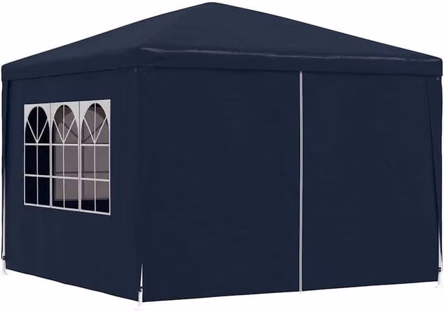 Berkfield Home Party Tent in Navy Blue with Windows, W/D/H: 300 x 300 x 300 cm