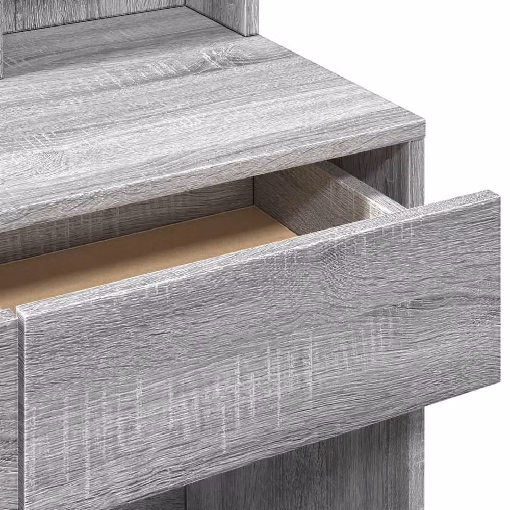 Berkfield Home Beautiful Dressing Table with Mirror in Grey Sonoma, W: 80 cm, D: 41 cm, H: 144.5 cm – 3