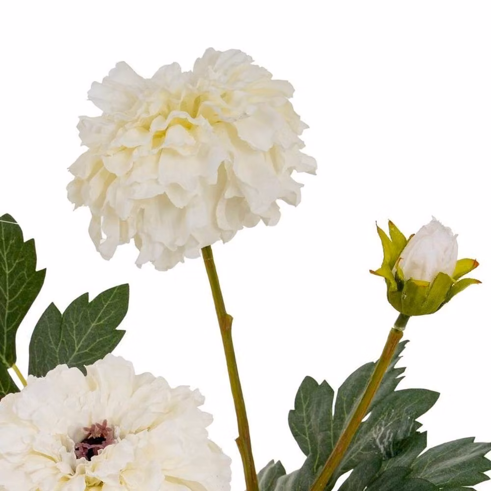 Hill Interiors African Marigold Artificial Flower Spray in White – 2