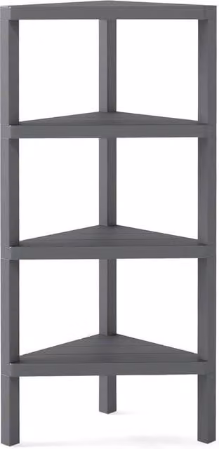 KORVIXA Modern 4-Tier Corner Display Shelf Storage Organizer in Grey