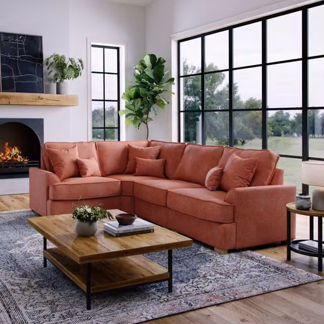 The Great Sofa Company Ophelia Left Hand Facing Red Chenille Corner Sofa