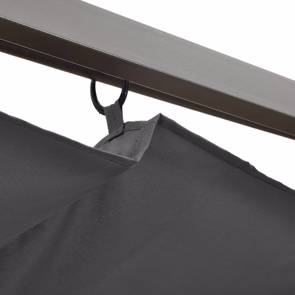 Berkfield Home Anthracite Pergola with Retractable Polyester Roof and Steel Frame, W/D/H: 300 x 300 x 225 cm – 2