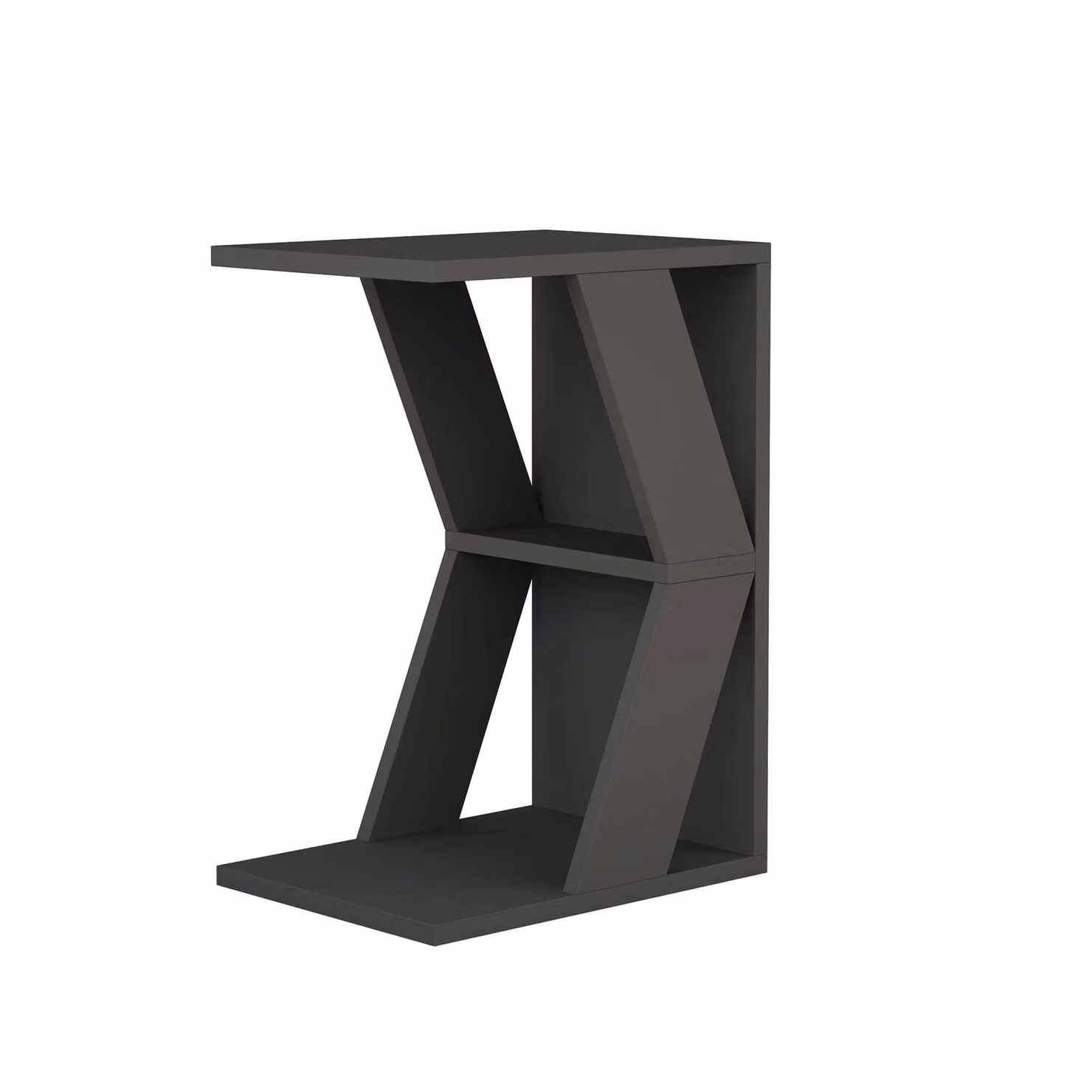 Decortie Naze Modern C Shape Multipurpose Table in Anthracite Grey, H 57 cm x W 40 cm – 2