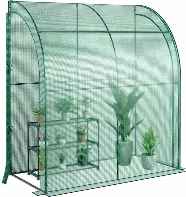 COSTWAY Green Outdoor Walk-in Greenhouse Plant Grow Tent