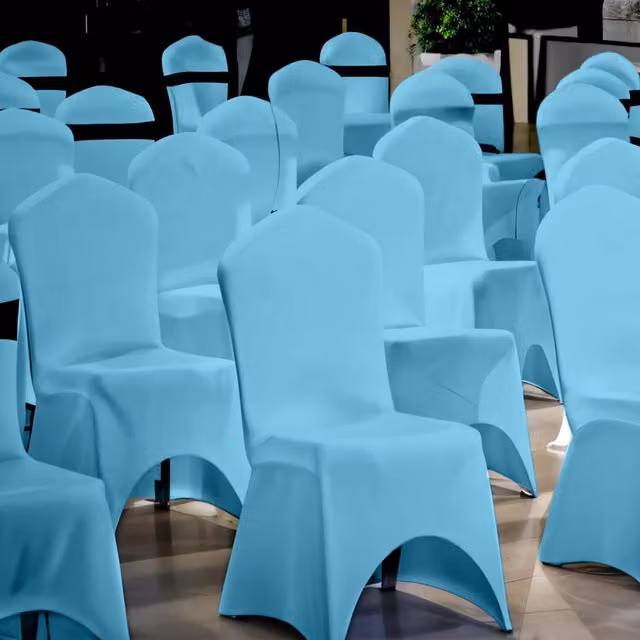 Trimming Shop Removable Washable Stretch Fabric Dining Chair Slipcovers in Baby Blue