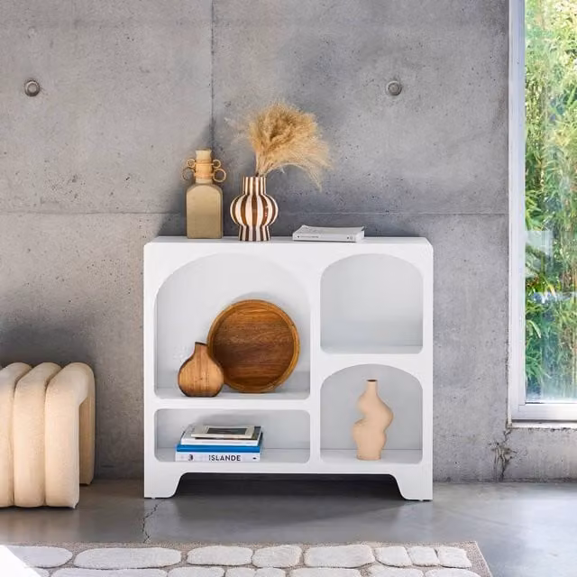 Sweekeek Modern White MDF Sideboard with 4 Compartments, W: 90 cm