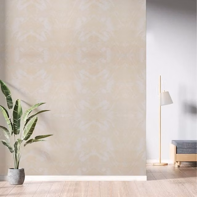 Komore 10-Piece Abstract Faux Marble Peel-and-Stick Wall Stickers in Yellow, White and Beige