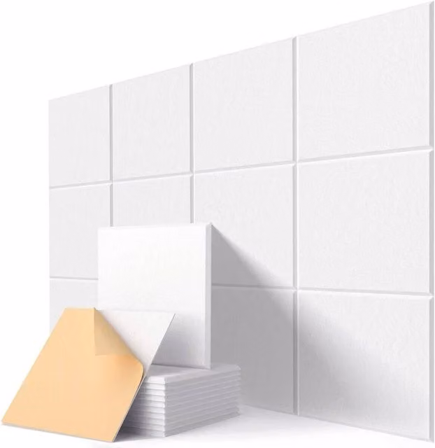 NESTLUNE 24-Piece White Soundproofing Wall Panel Tiles, W: 52 cm, H: 1000 cm