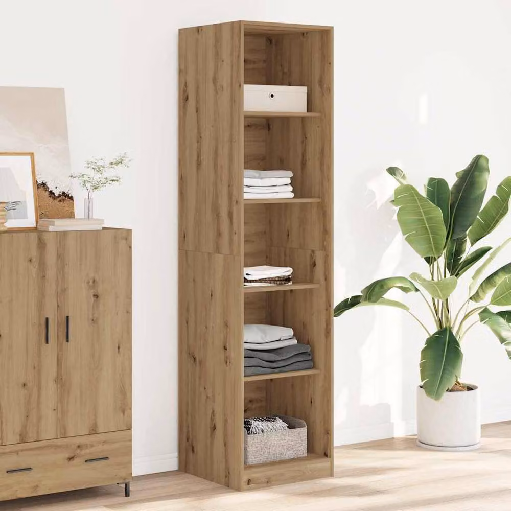Berkfield Home Artisan Oak Wardrobe in Brown, W/D/H: 50 x 50 x 200 cm – 2