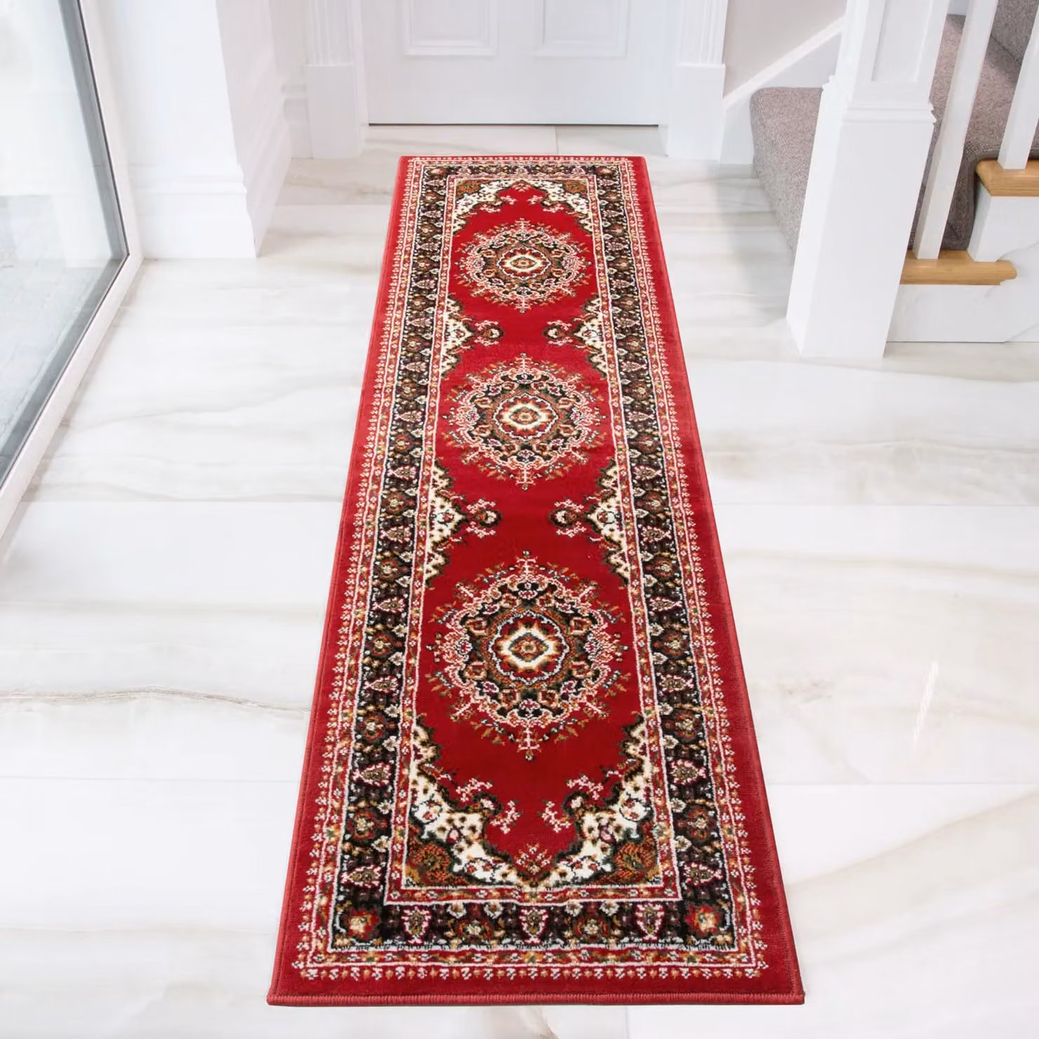 Kukoon Red Bordered Traditional Living Area Rug, W/D/H: 190 x 280 cm – 3