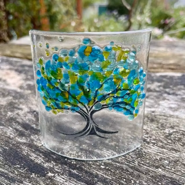Sienna Glass Seasons Collection Summer Green Handmade Abstract Glass Decorative Tabletop Ornament