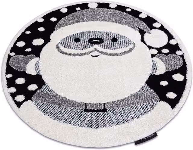 RugsX Modern Round Childrens Rug in Black and Multicolour, Diameter: 120 cm