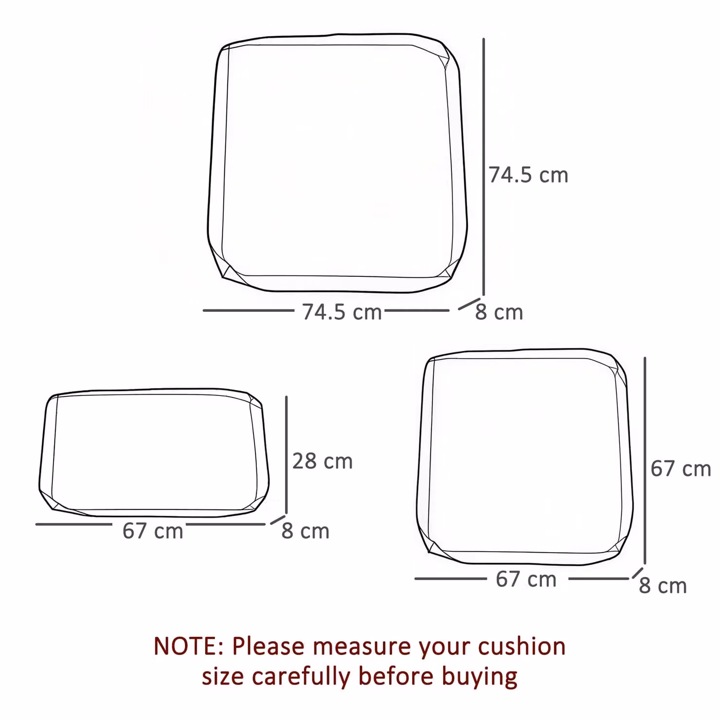 Outsunny Grey Rattan Garden Wicker Patio Sofa Cushion Replacement Cover Only – 2